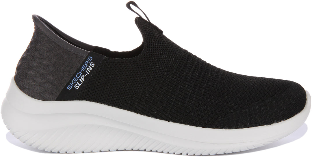 Skechers SlipIns: Ultra Flex 3.0Smooth Step Scarpe da ginnastica in maglia da donna in nero bianco