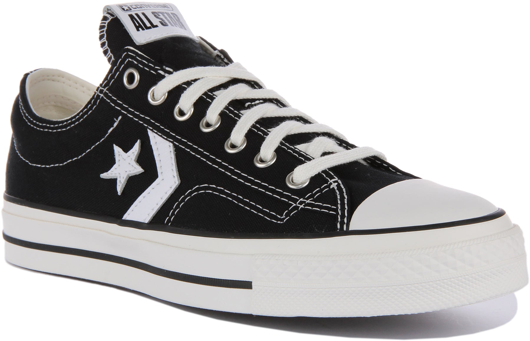 Converse Player 76 Vintage In Black White | Lace up Trainers –