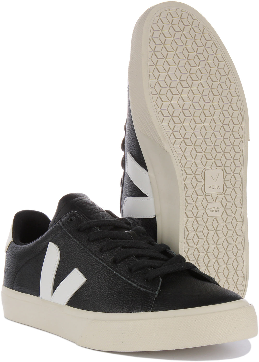 Veja Campo Chromefree Black White For Men Lace Up Leather