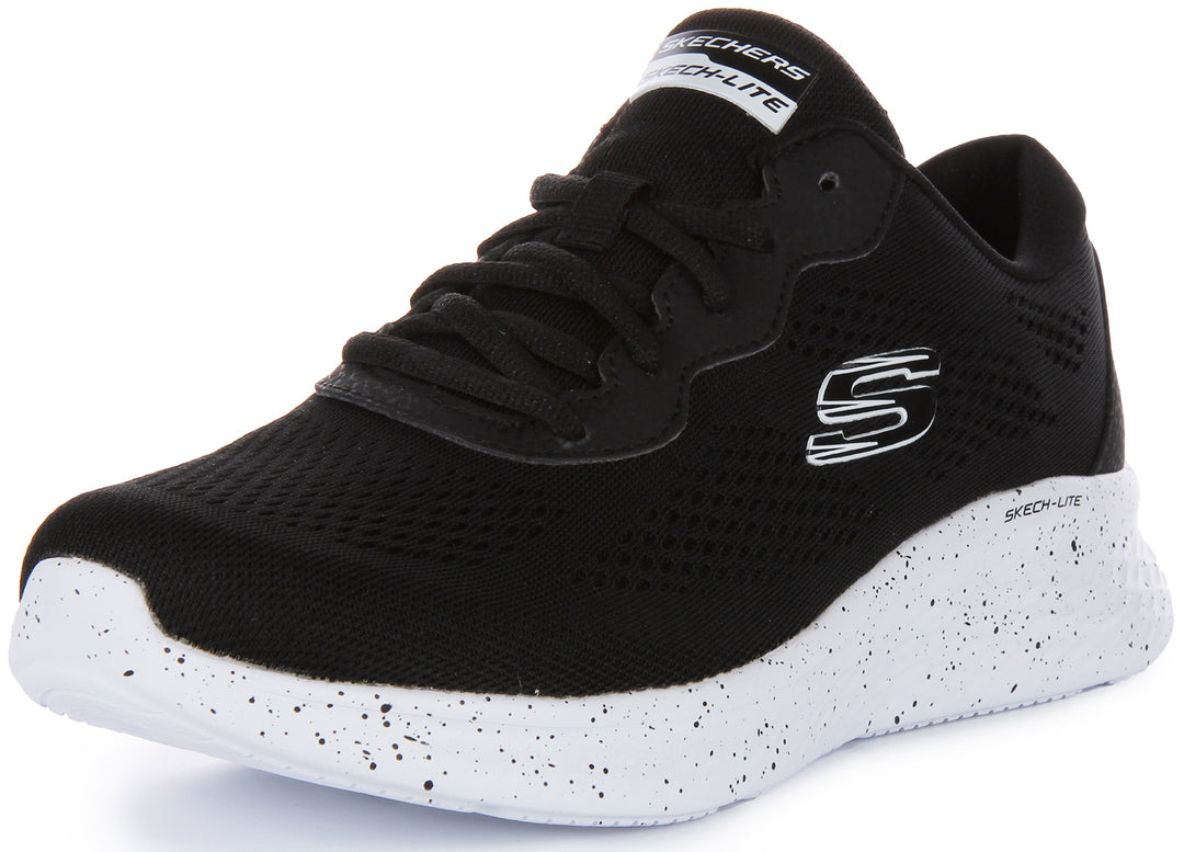 Skechers SkechLite Pro Scarpe da ginnastica vegane a rete da donna in nero bianco