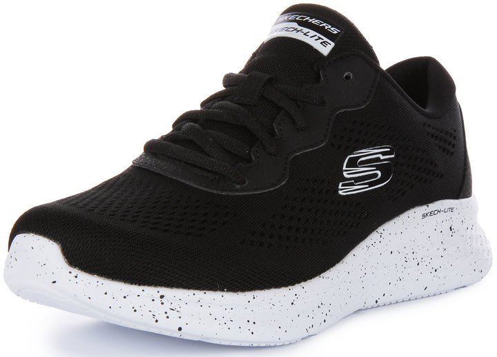 Skechers SkechLite Pro Zapatillas con cordones de malla vegana para mujer en negro blanco