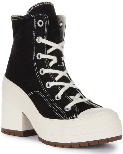 Converse A05347C Womens Lace Up Chuck 70 Heel In Black White