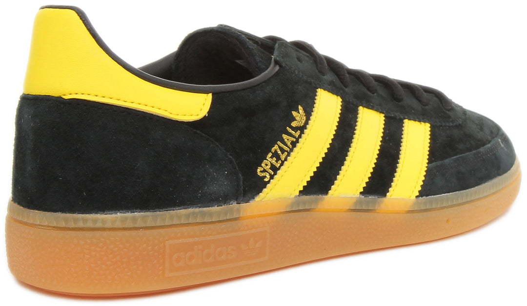 Adidas Handball Spezial Zapatillas con cordones de estilo años 70 para hombre en negro amarillo