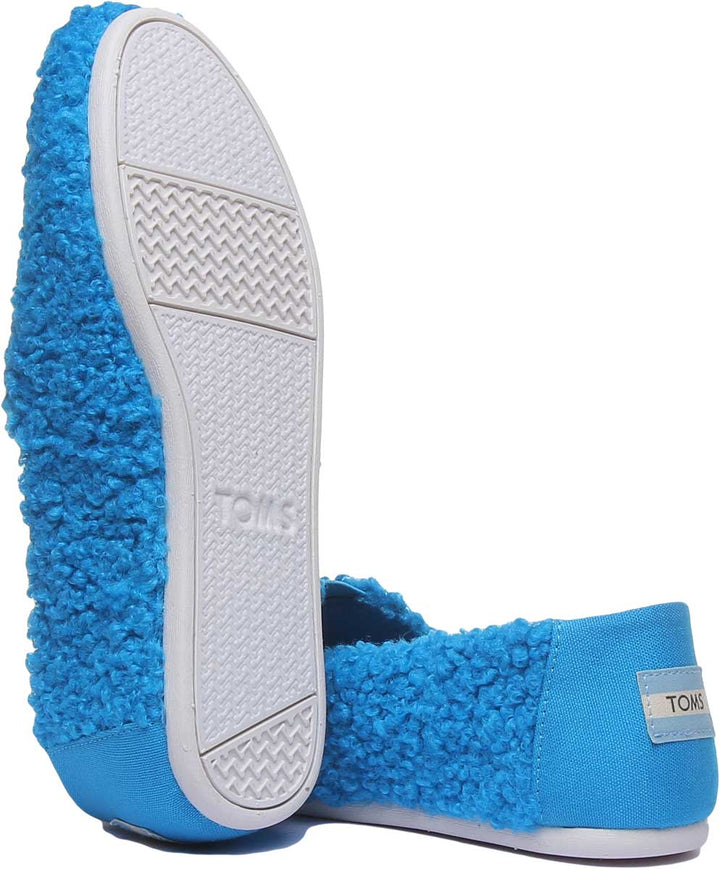 Toms Sesame Street Cookie Monster Scarpe da ginnastica classiche in finto shearling da donna in blu