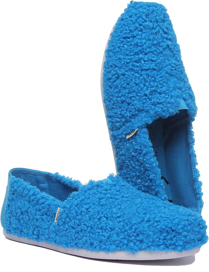 Toms Sesame Street Cookie Monster Scarpe da ginnastica classiche in finto shearling da donna in blu