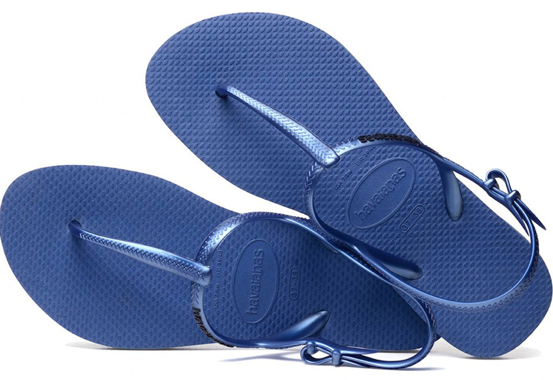 Havaianas Freedom Frauen Slim Flip Flop Sandale mit Knöchelriemen In Blau