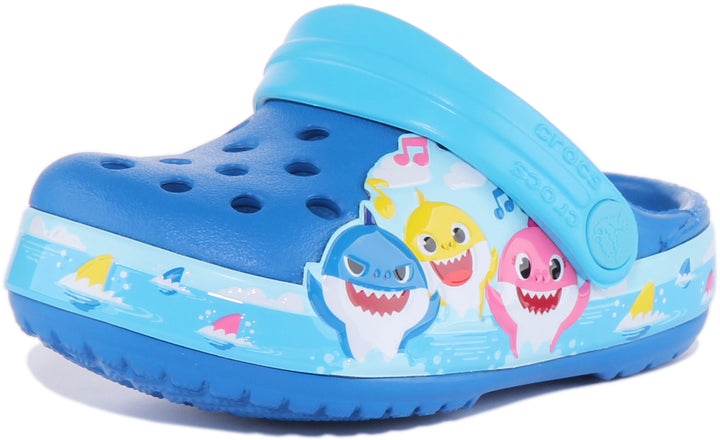 Crocs Fun Lab Kle k d Baby Hai Gedruckt Clog Sandale Blau