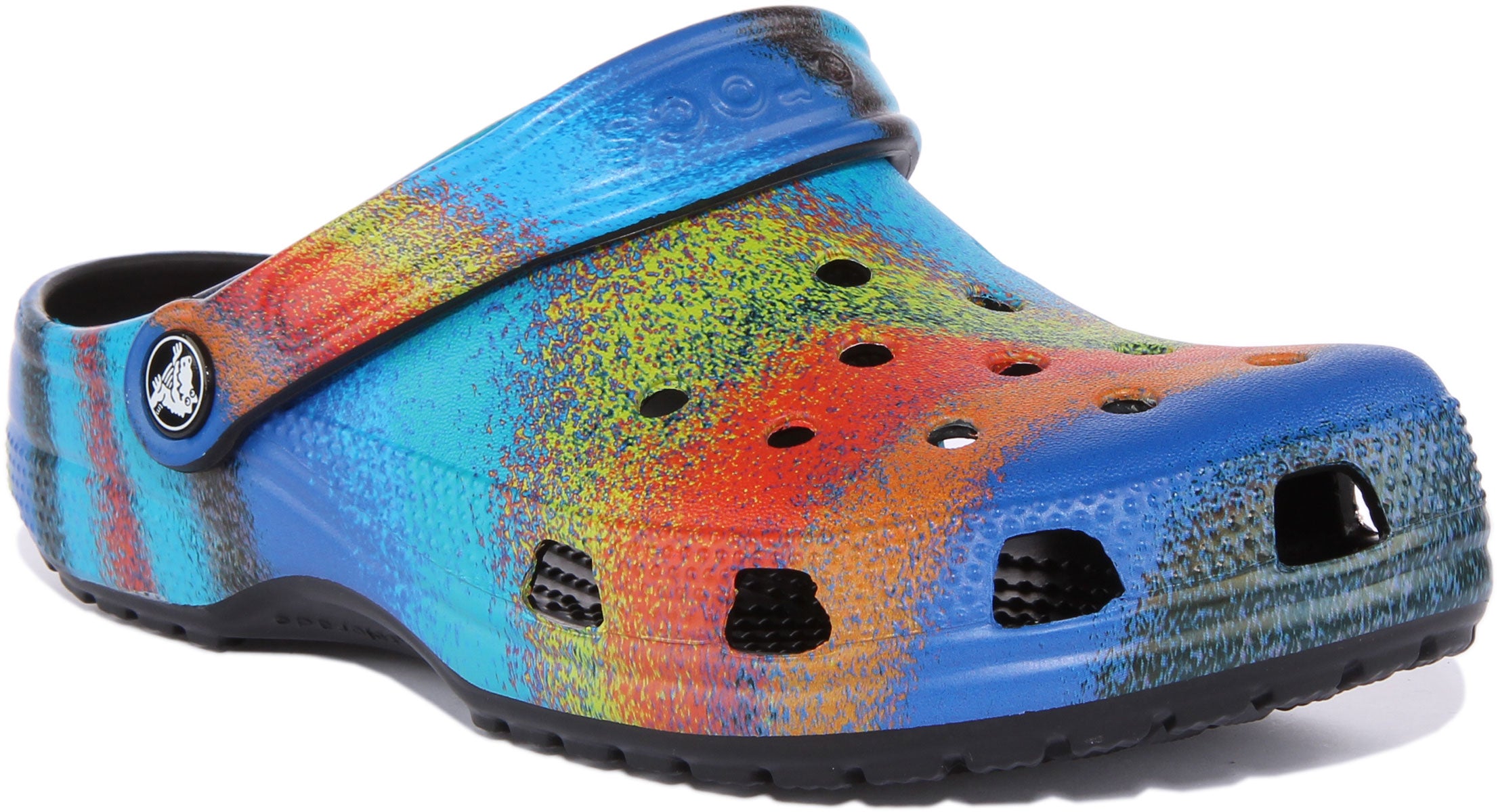 Crocs Classic Spray In Blue | Tye Dye Effect Clog Sandals – 4feetshoes
