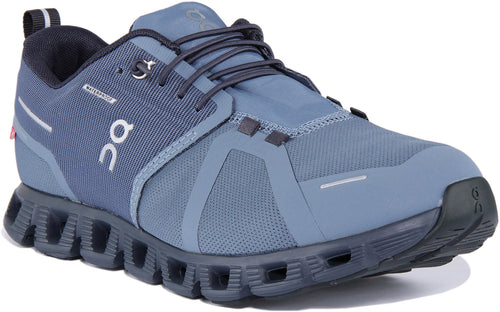 On Running Cloud 5 Waterproof Chaussures de course à lacets pour hommes en bleu