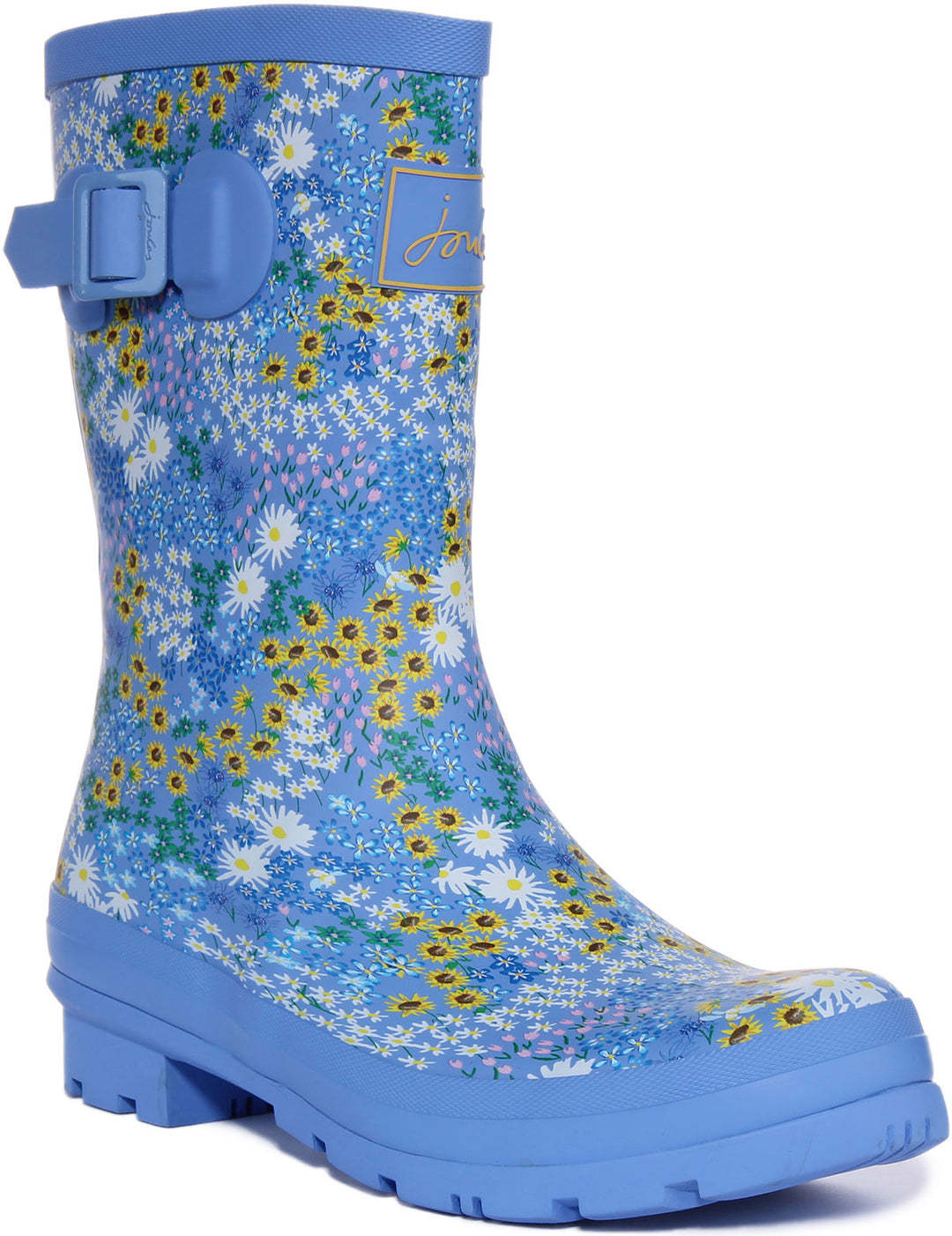Joules Molly Welly Stivale Wellington con stampa floreale a strisce da donna in blu