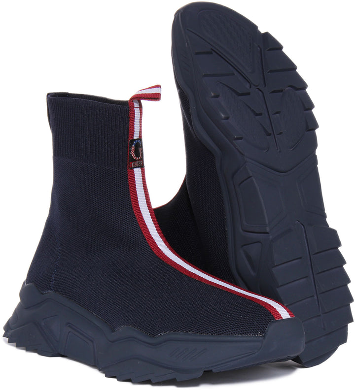 Guess Sock Boot In Blue For Men