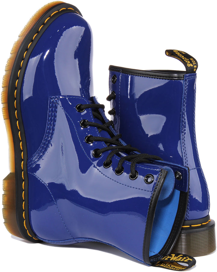 Dr Martens 1460 W Patent In Blue For Women