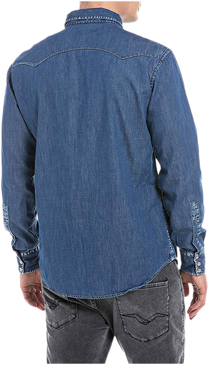 Replay Denim Shirt M4981.000 In Blue For Men