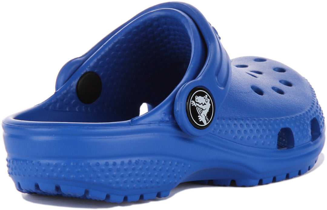 Crocs Classic Zueco con correa trasera para bebés en azul