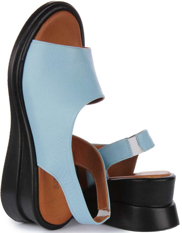 Justinreess England Nessa Wedge Sandal In Blue For Women