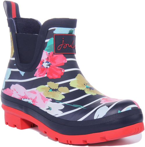Joules Wellibob In Blue Flower and Strips For Women