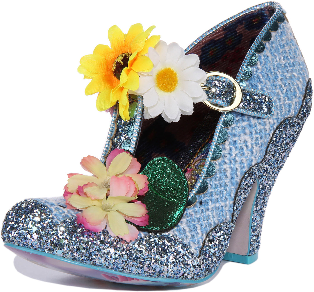 Irregular Choice Lily Leapfrog Zapatos de tacón medio para mujer en azul multi
