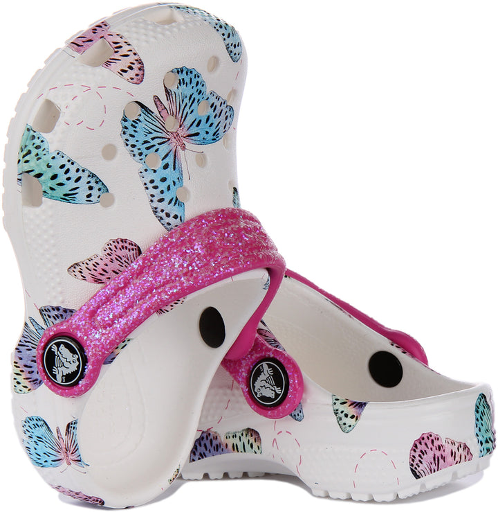 Crocs Classic Toddler Clog In Blue Butterfly