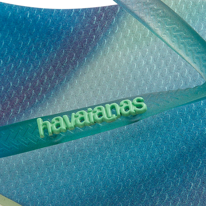 Havaianas Slim Metallic Logo In Blue Multi For Women