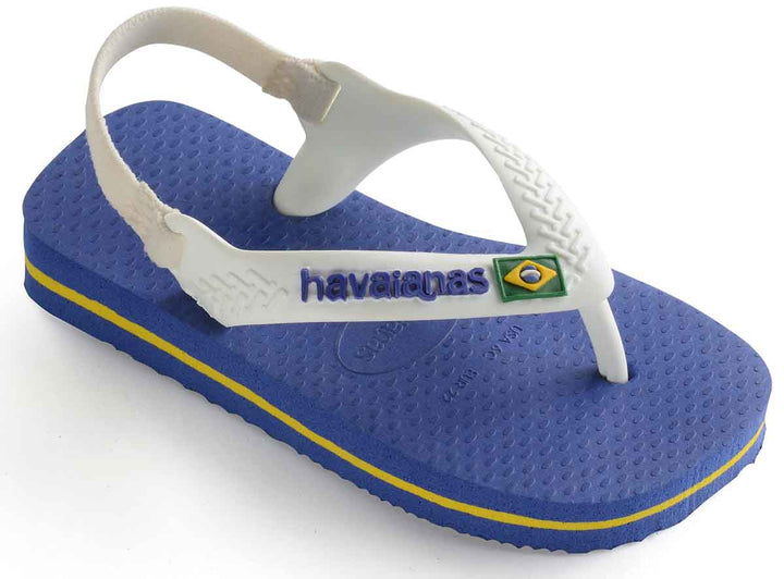 Havaianas Brasil Logo Sandalia para niños en azul blanco