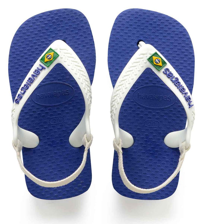 Havaianas Brasil Logo Sandalia para niños en azul blanco