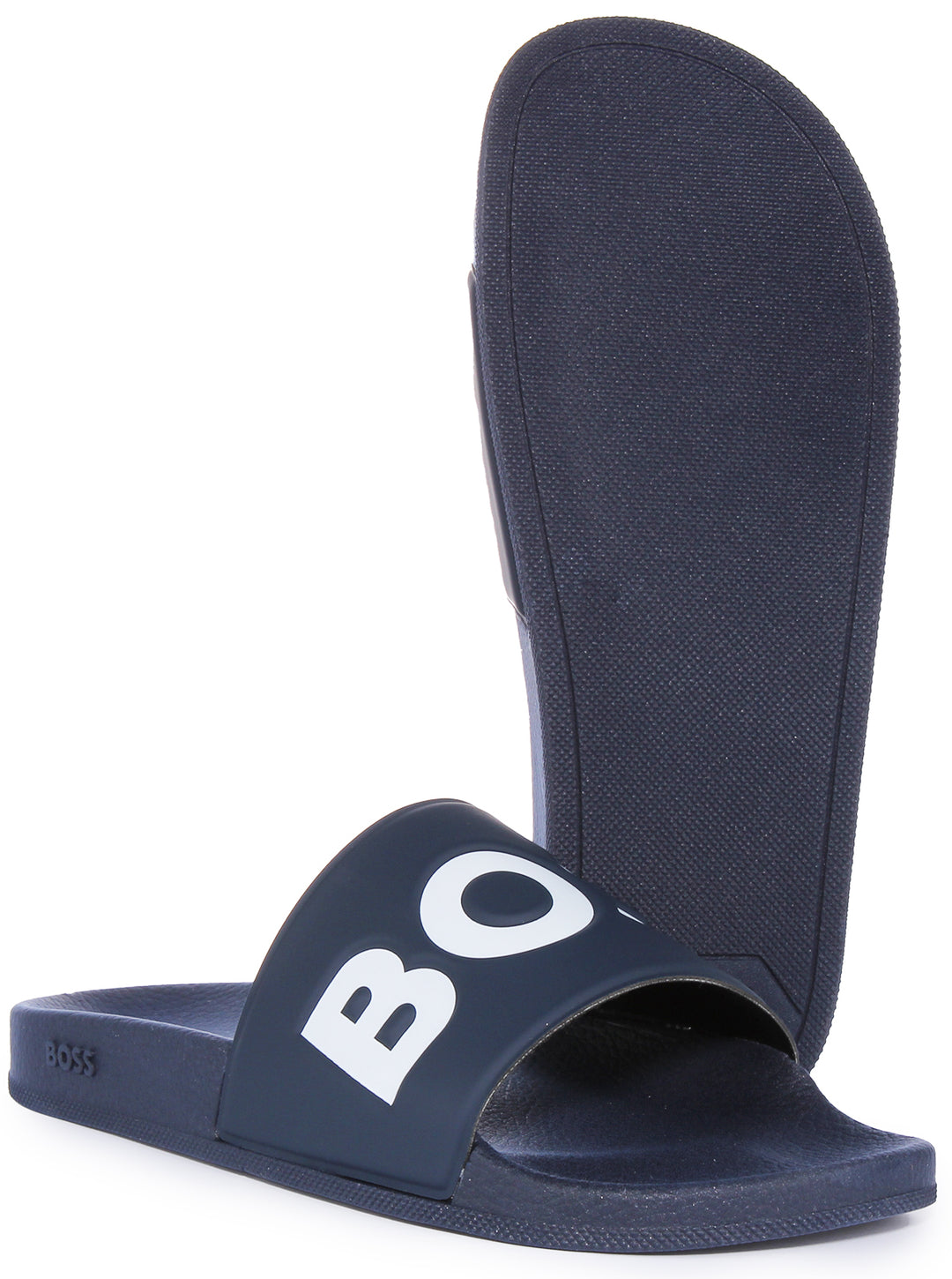 Boss Aryeh Rblg Sandalia deslizante de PVC con correa con logotipo para hombre en azul blanco