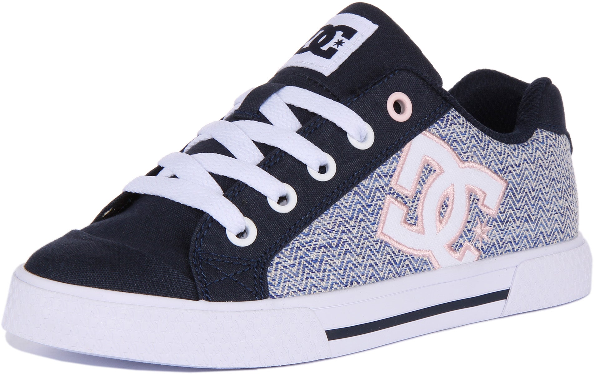 DC Shoes Chelsea Baskets lacets pour femmes en bleu blanc