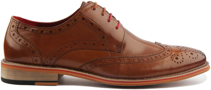 JUSTINREESS Dover Chaussures à lacets en cuir brogue pour hommes dans la brun