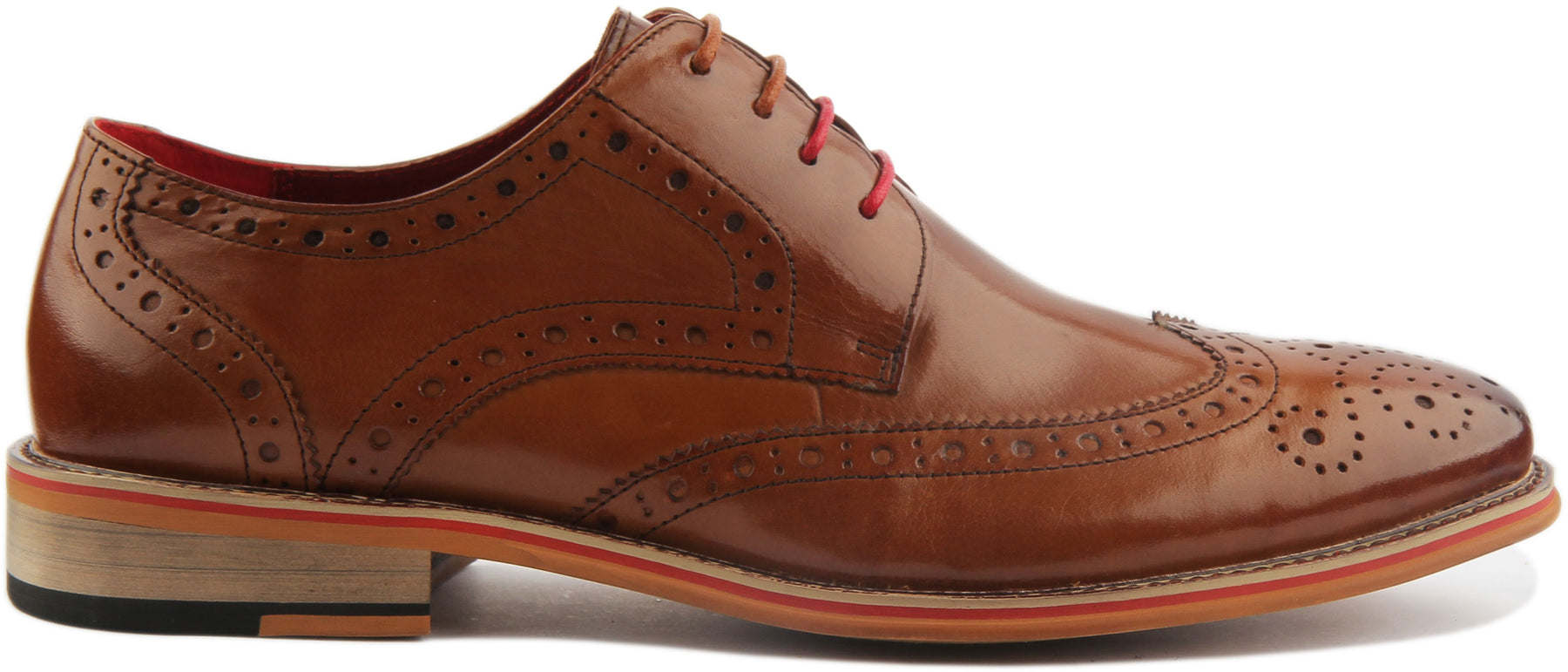 Justin Reece England Dover In Brown | Lace up Mens Wingtip Brogues ...
