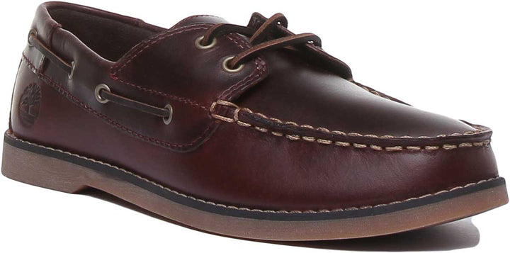 Timberland Seabury Zapatos náuticos clásicos de dos ojales en piel para niños en marrón