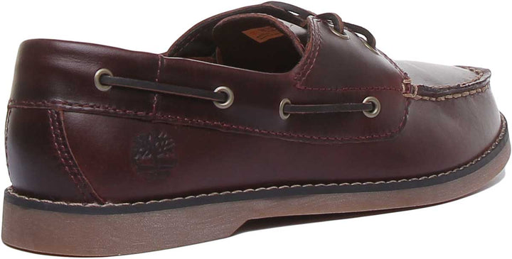 Timberland Seabury Zapatos náuticos clásicos de dos ojales en piel para niños en marrón
