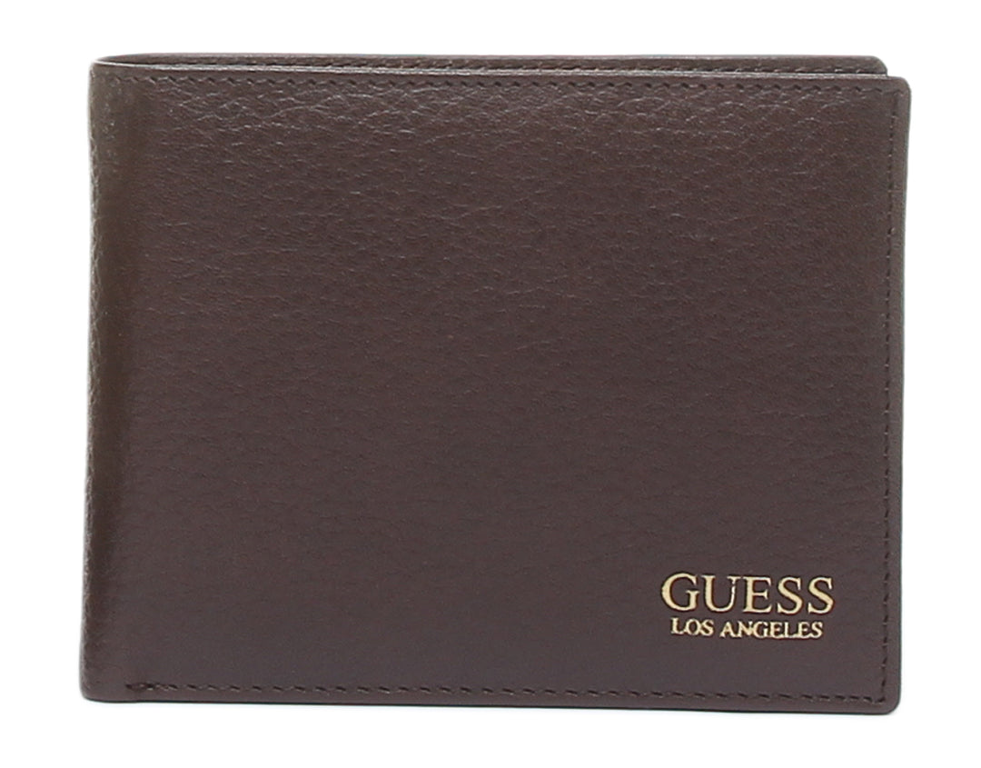 Guess Men's Leather Belt And Wallet Gift Set In Brown