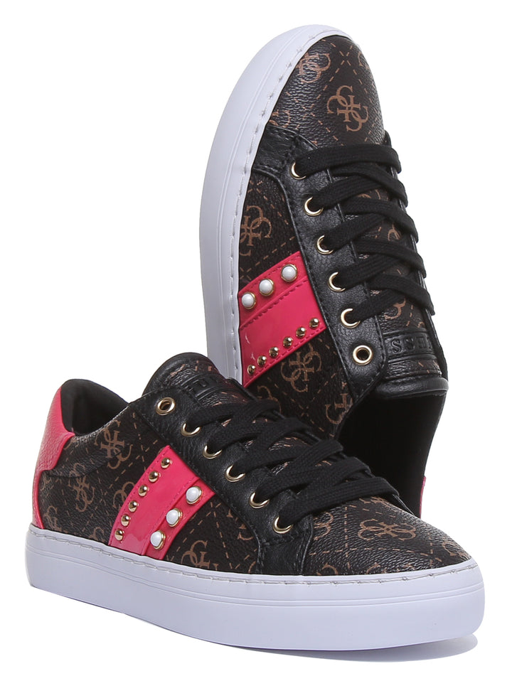 Guess Grasey5 Active Women's Platform Lace Up Sneakers In Brown