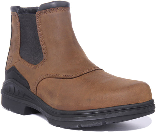 Ariat Barnyard Twin Botas Chelsea impermeables Gore Tex para hombre en marrón