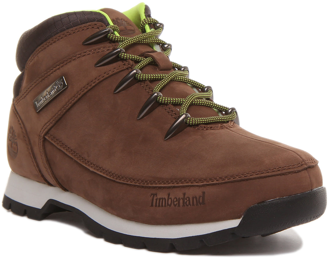 Timberland Euro Sprint Hiker Botines de piel con cordones para hombre en marrón
