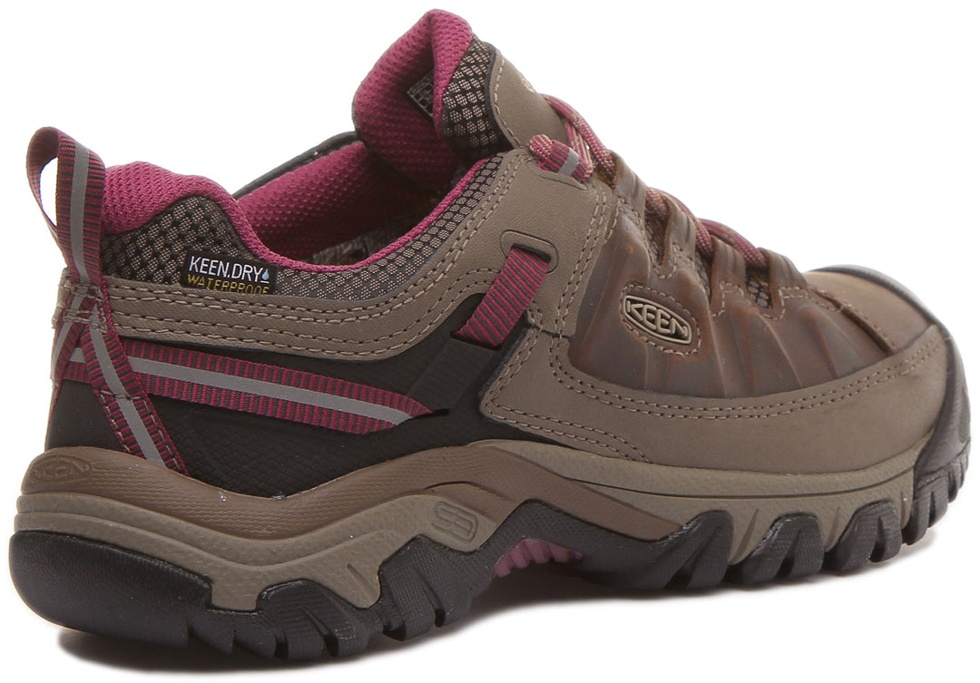 Keen Targhee 3 Chaussures de randonnée en cuir imperméable à lacets pour femmes en marron