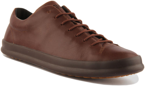 Camper Chasis Zapatos de piel con cordones para hombre en marrón