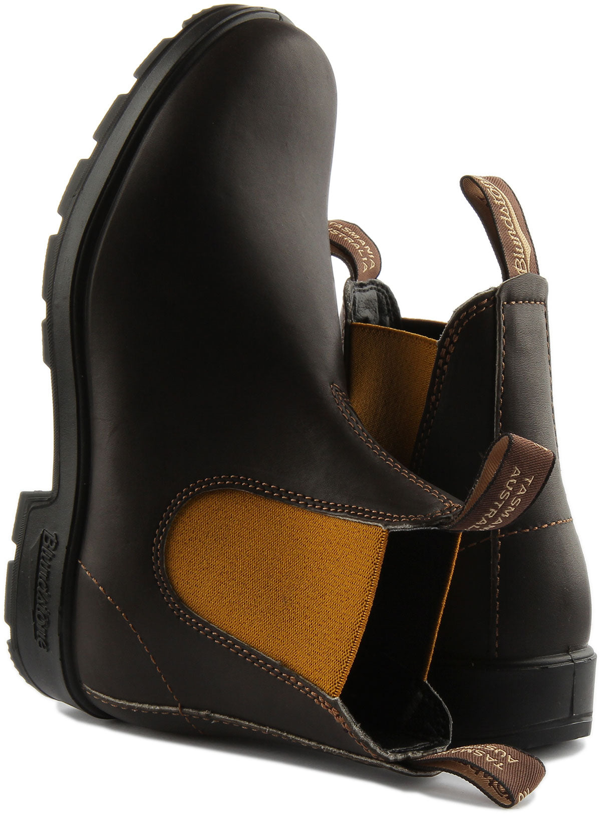 Blundstone 1919 In Brown Mustard Gusset Chelsea Boot Yellow