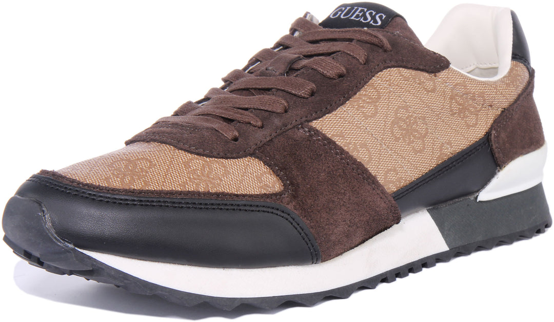 Guess Padova Lace up Trainer In Brown For Men