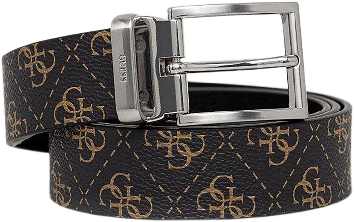 Guess Vezzola Ceinture réversible 4G logo imprimée pour hommes en brun