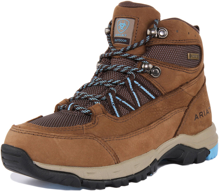 Ariat Skyline Summit Gore Tex Stivale in pelle impermeabile allacciato da donna in marrone