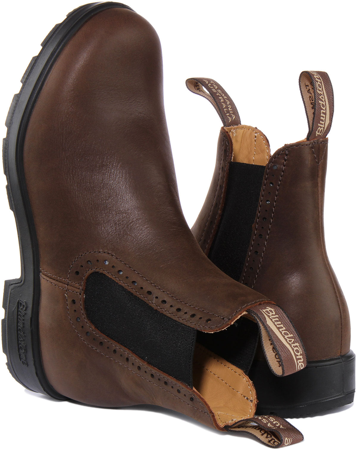 Blundstone 2151 In Brown Brogue Detail Chelsea Boot 4feetshoes