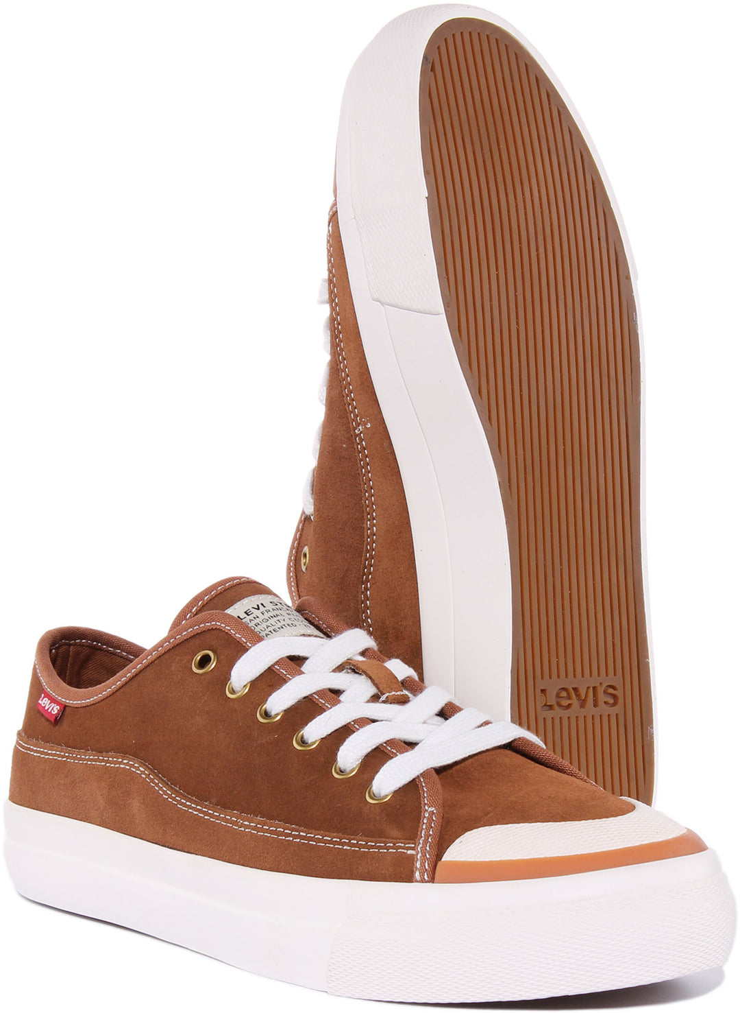 Levi's Square Low Zapatillas deportivas de lona con cordones para hombre en marrón