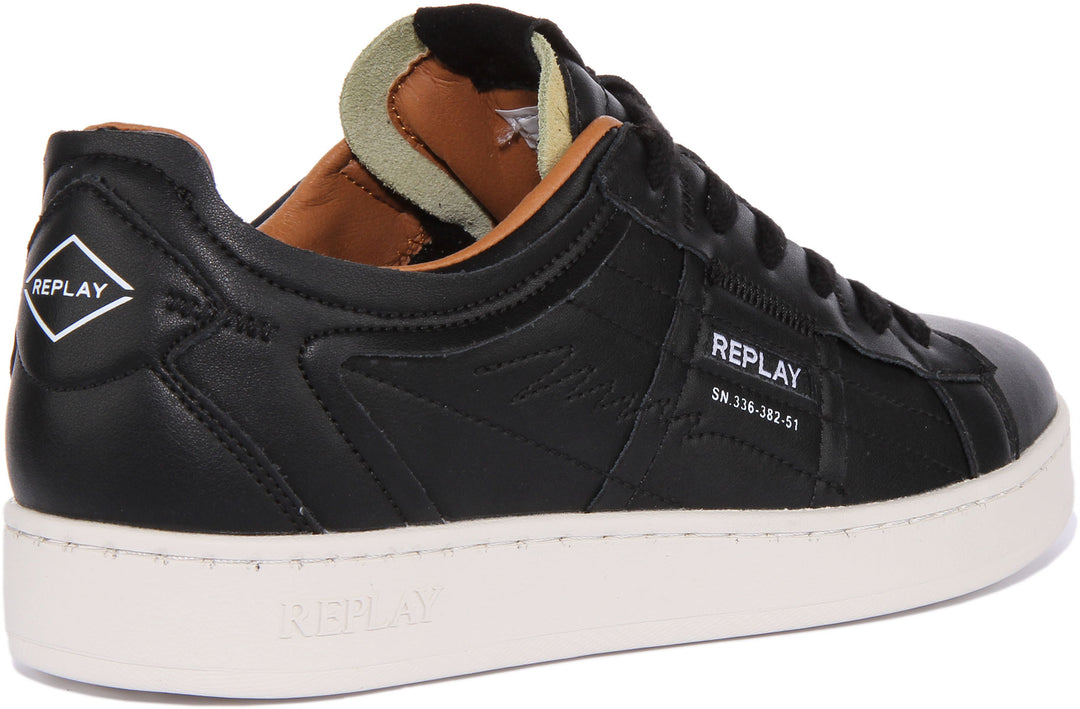 Replay Smash Lay Baskets en cuir à lacets pour hommes en brun