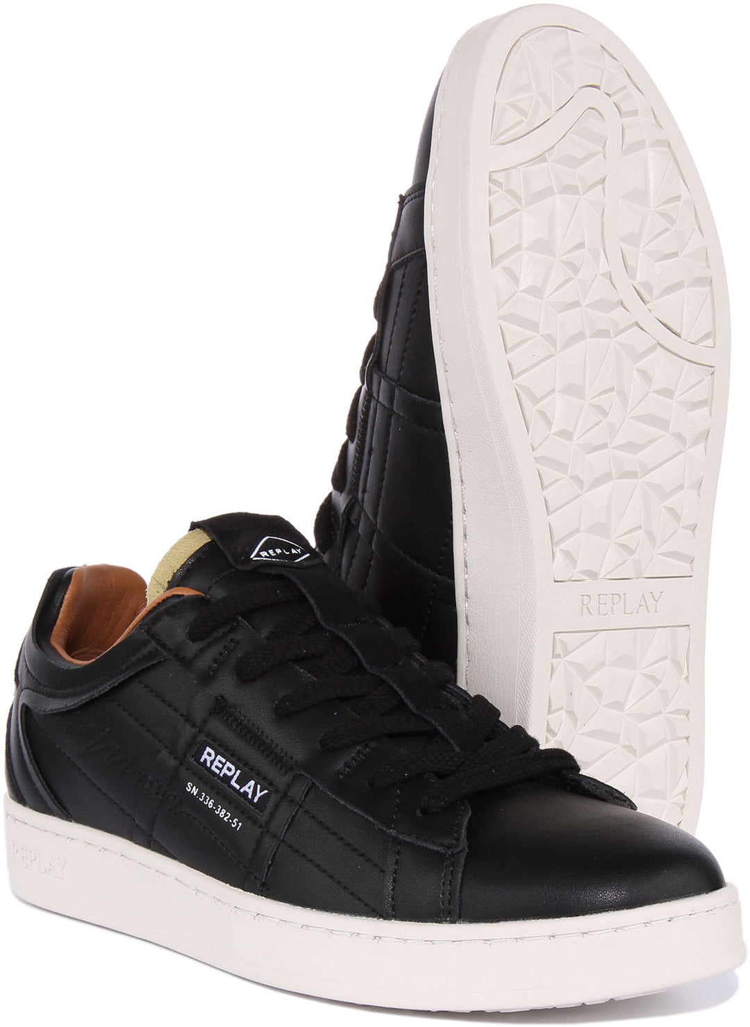 Replay Smash Lay Baskets en cuir à lacets pour hommes en brun