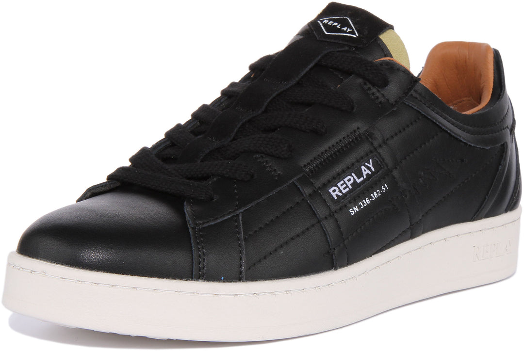 Replay Smash Lay Baskets en cuir à lacets pour hommes en brun