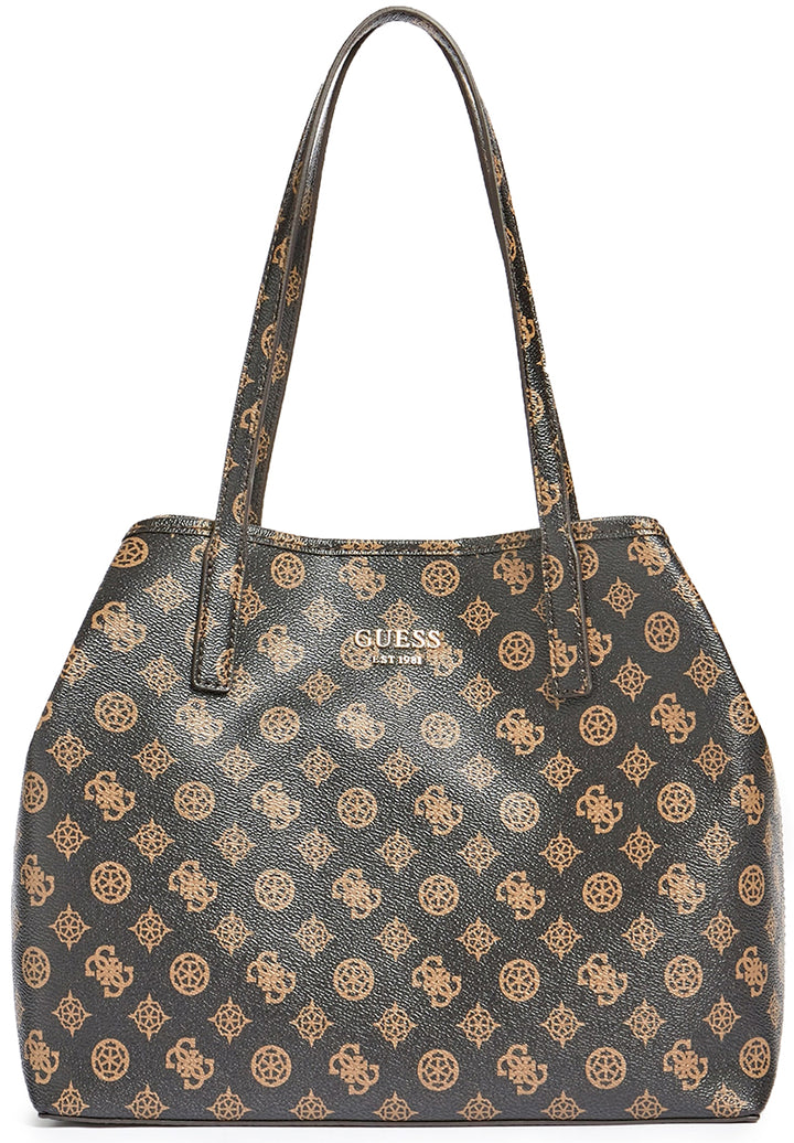 Guess Vikky Large Peony 2 in 1 Bag In Brown For Women