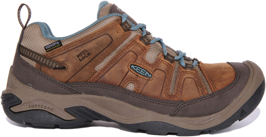 Keen Circadia Zapatillas de senderismo de malla de piel impermeable para mujer en marrón