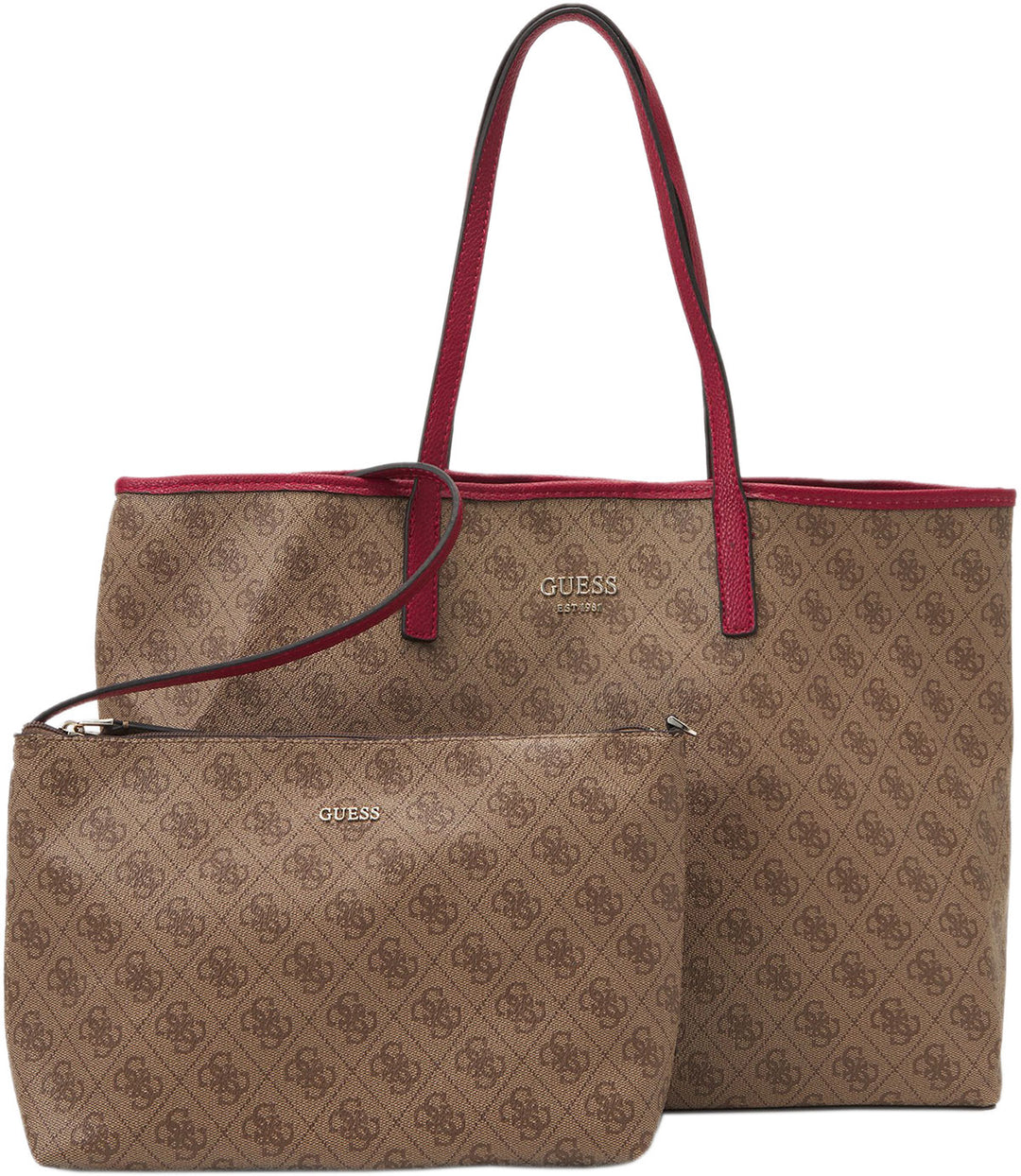 Guess Vikky Tote Bag In Brown For Women