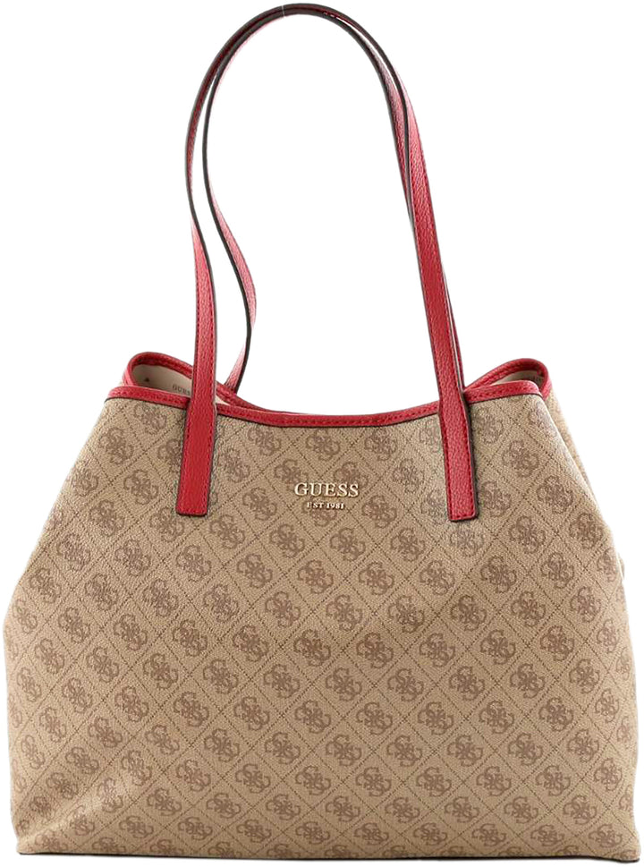 Guess Vikky Large Tote In Brown For Women